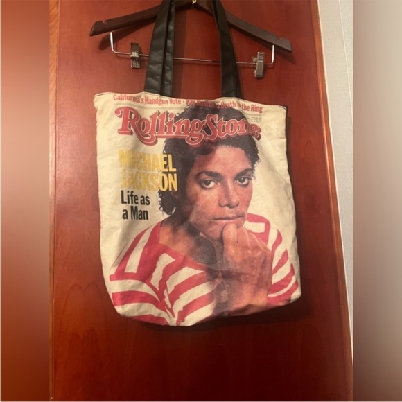 Vintage Rolling Stone Michael Jackson "Life As A Man" Cover Tote Bag Pop Rock - Picture 4 of 6